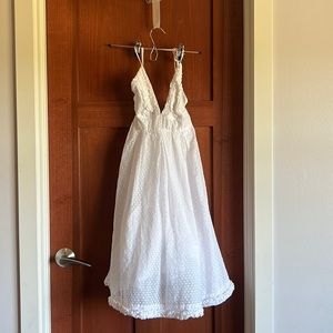 J Crew White Dot Halter Dress